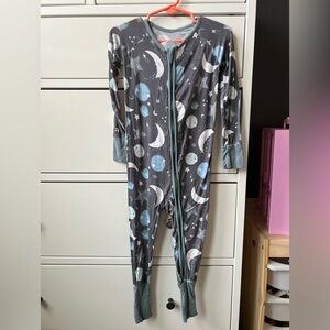 Little Sleepies Gray Blue Starry Night Bamboo Onesie Zippy 18-24 mo